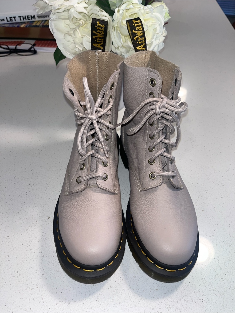 Dr. Martens Women's Lace-Up Boots in Light Taupe size 7